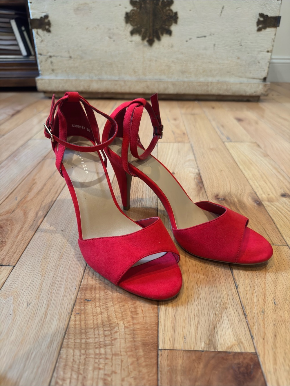 ASOS New Look Red Ankle-Strap High Heel Sandals  (EU 41)